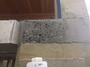 Doing a test of grinding the concrete to see if it looks good. This area was covered by my meter box. But it looks amazing.